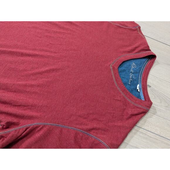 Men's Robert Graham Collectors Classic Fit Dark Red V-Neck T-Shirt Size L - Picture 2 of 7